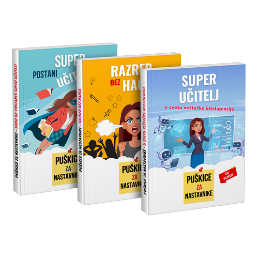 Paket: „Postani super učitelj” + „Razred bez haosa” + „Super učitelj u svetu veštačke inteligencije”