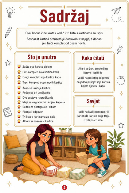 Kartice za nagrađivanje — unutarnja stranica