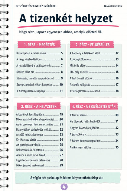 Beszélgetések nehéz szülőkkel — belső oldal