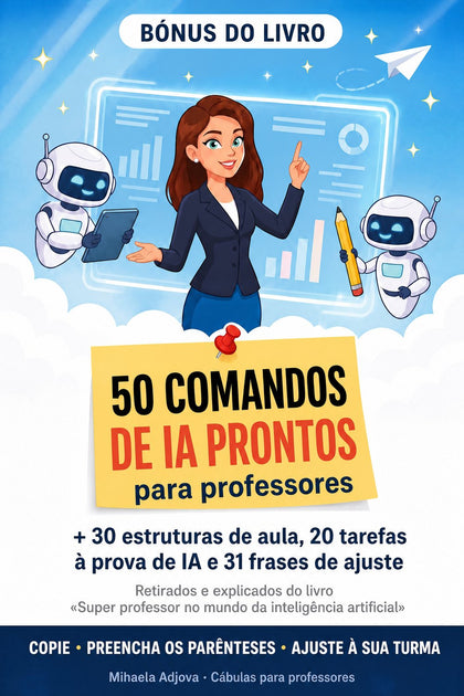 50 comandos de IA prontos para professores — capa
