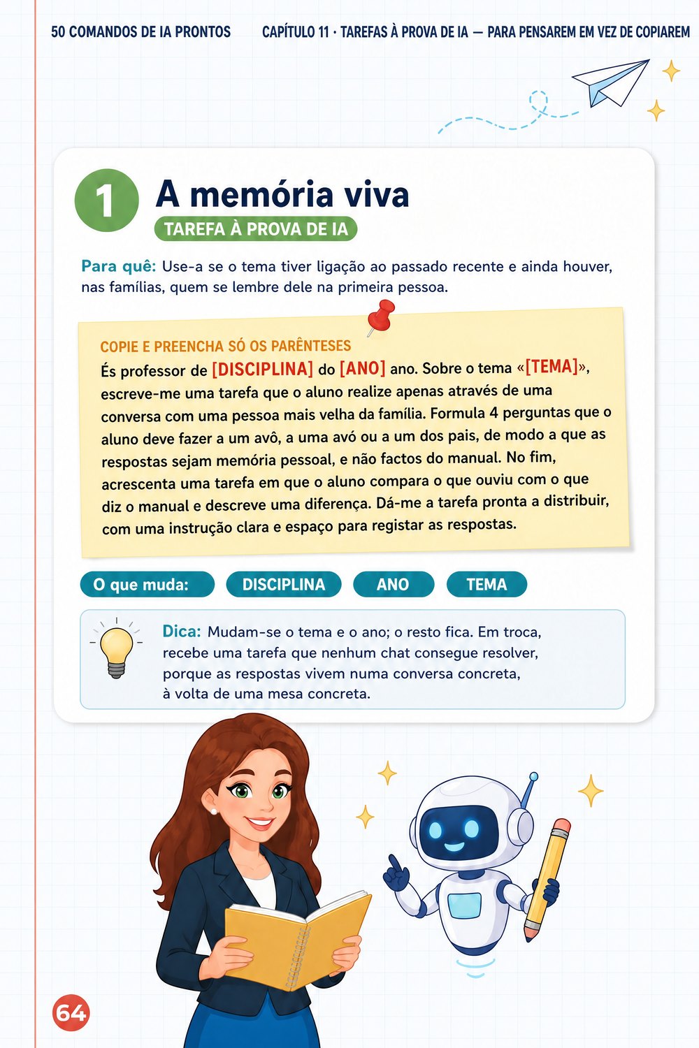 50 comandos de IA prontos para professores — página 4