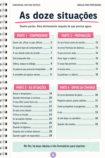 Conversas com pais difíceis — página interior