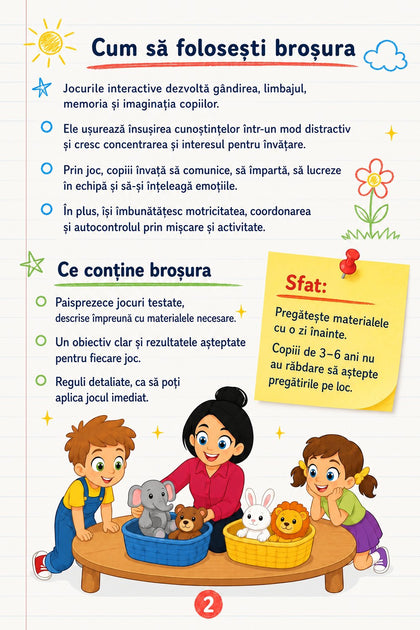 Jocuri interactive la grădiniță — pagină din interior