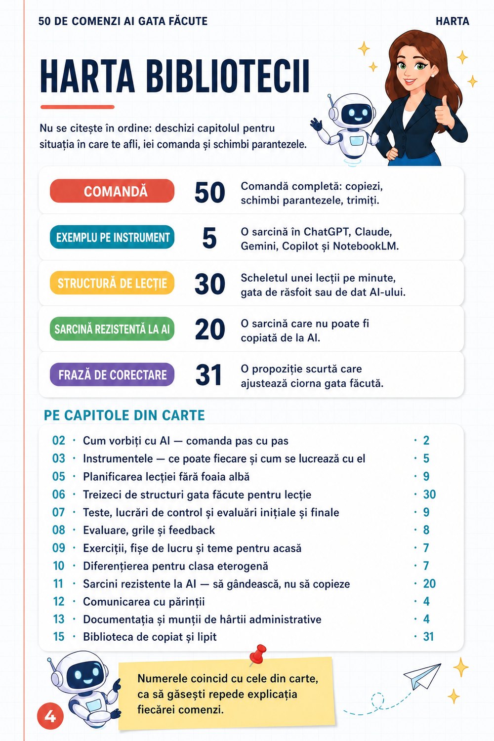 50 de comenzi AI gata făcute pentru profesori — pagină 2